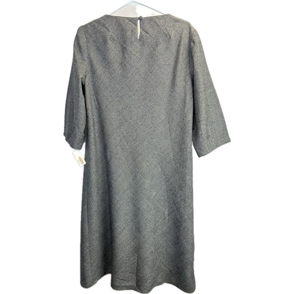 NWT Talbots Woman 100% Pure Wool Houndstooth Quarter Length Sleeves Dress Sz 12W - Picture 4 of 5